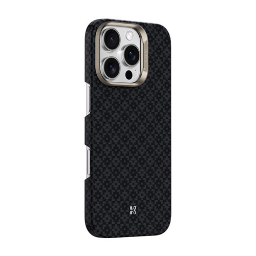 İphone 16 Pro Max Uyumlu Kılıf M-Safe Özellikli Armorair Armorgrid Serisi Kevlar Kapak Siyah