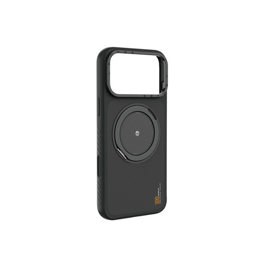 İphone 17 Pro Uyumlu Kılıf M-Safe Şarj Özellikli Metal Standlı Ck225 Kevlar Kapak Siyah