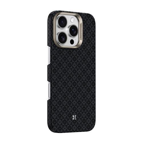 İphone 16 Pro Uyumlu Kılıf M-Safe Şarj Özellikli Armorair Armorgrid Serisi Kevlar Kapak Siyah