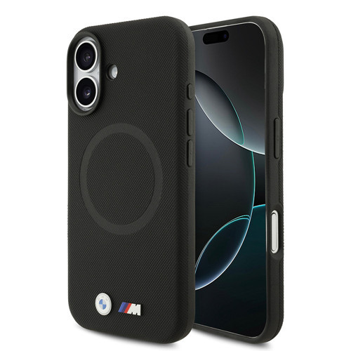 İphone 17 Uyumlu Kılıf Lisanslı M-Safeli Metal Logolu Delikli M Dizayn Deri Kapak Siyah