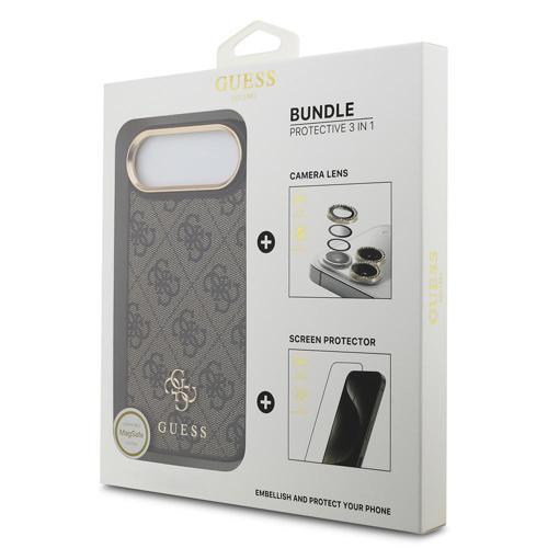 İphone 17 Air Lisanslı 4G Yazı Logolu Kılıf&Ekran&Lens Koruyucu 3İn1 Aksesuar Seti Kahverengi