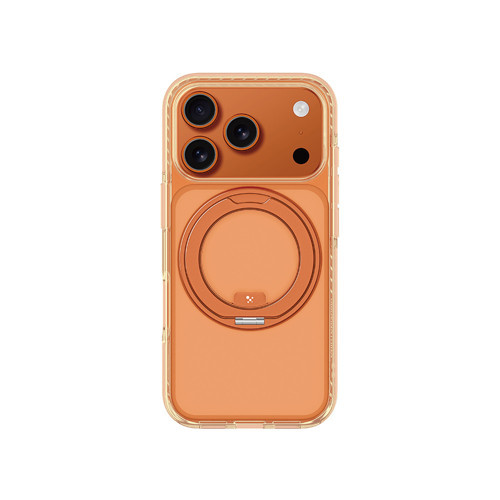İphone 17 Pro Max Uyumlu Kılıf M-Safeli Airbag Standlı Titan Pro Magspin Kapak Turuncu