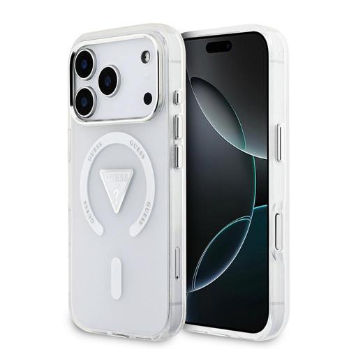 İphone 17 Pro Kılıf Lisanslı M-Safeli Iml Baskılı Üçgen Logolu Metal Kamera Çerçeveli Şeffaf