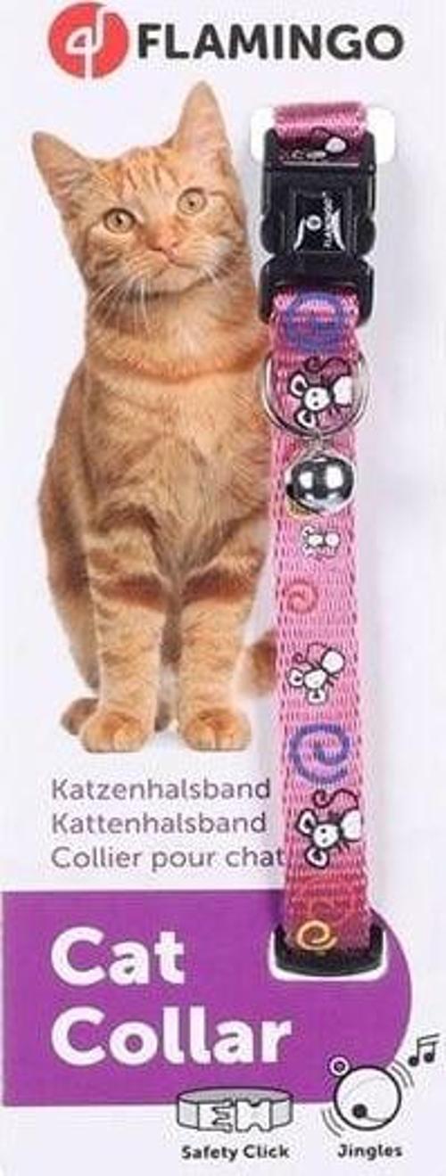 Fare Desenli Kedi Boyun Tasması Mor 20-35 Cm
