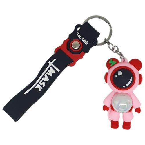 Figürlü ve Işıklı Silikon Anahtarlık -  Astronot - Pembe