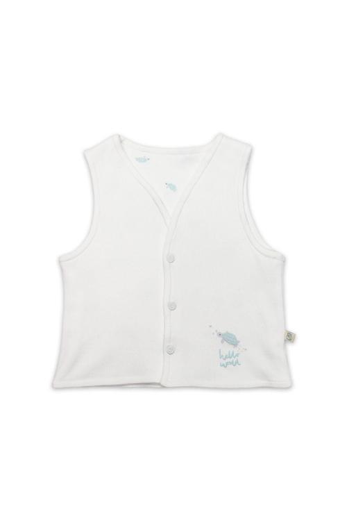 Bistyle Yelek Çift Taraflı Hello World 18105 Mint Ekru