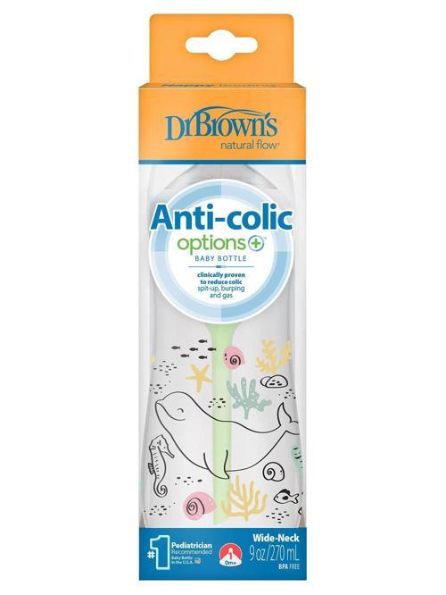Dr.Brown's Geniş Ağız PP Antikolik Options Biberon  270 ml Kız