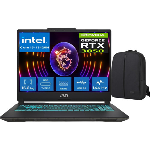 Thin 15 13.nesil Intel Core I5 13420H RTX3050 144hz 64GB Ram 1tb SSD 15.6inc WINDOWS11 & Cimete Çanta