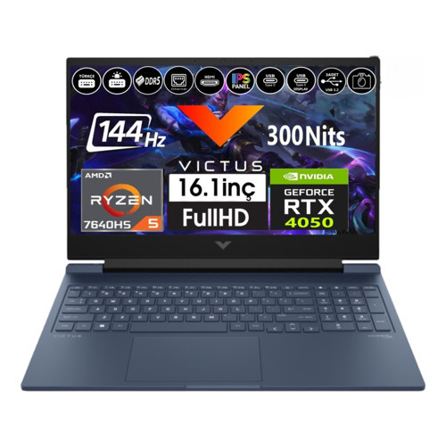 Victus Amd Ryzen 5 7640HS 16GB Ddr5 1tb SSD Rtx 4050 (6gb) 144Hz IPS Freedos 16.1" Taşınabilir Bilgisayar
