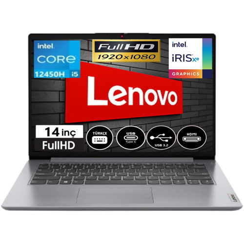 Ideapad 3 Slim Case Intel Core İ5-12450H 16GB Ram 256GB SSD Fdos 14 Inç Full Hd 83EQ0066TR