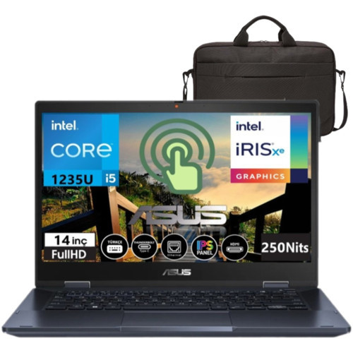 B3402FBA-I58511 Intel Core I5-1235U 32GB 512GB SSD WINDOWS11 14'' Fhd Dokunmatik Taşınabilir Bilgisayar AI58512+ÇANTA