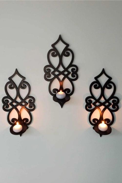 Ahşap 8mm Mdflam Duvar Mumluğu