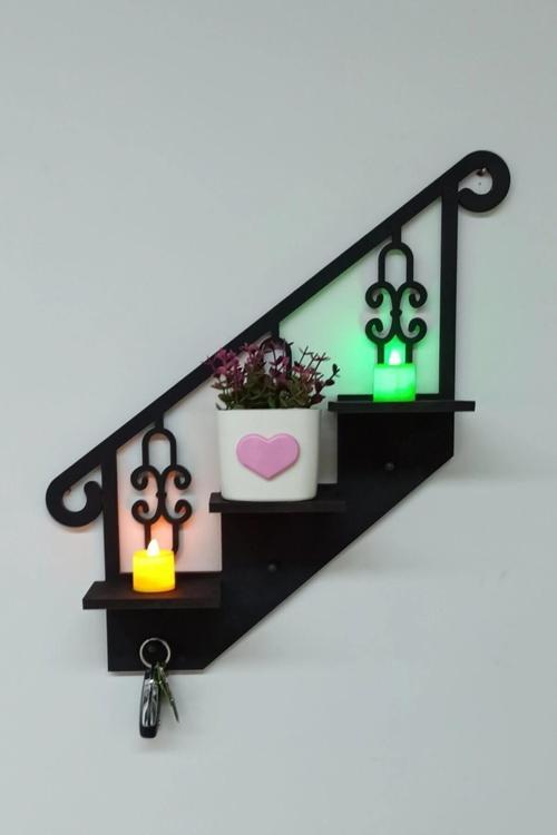 Dekoratif Ahşap Anahtarlık Ve Çok Amaçlı Raf