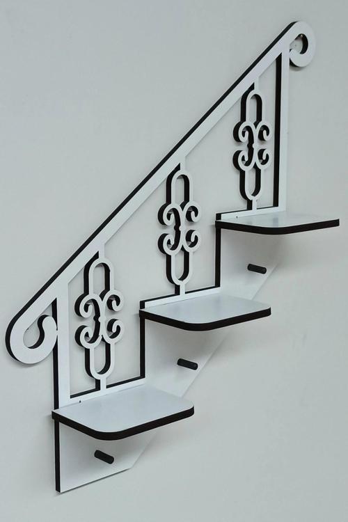 Beyaz Ahşap Dekoratif Anahtarlık Ve Çok Amaçlı Raf