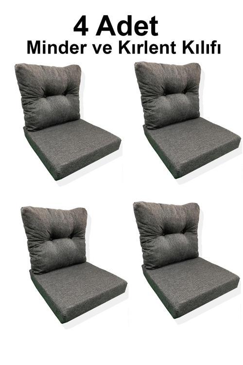 4 Adet Bahçe Balkon Mobilyası Minderi Kılıfı (4 ADET MİNDER, 4 ADET KIRLENT Yanlızca Kılıf Gönderile