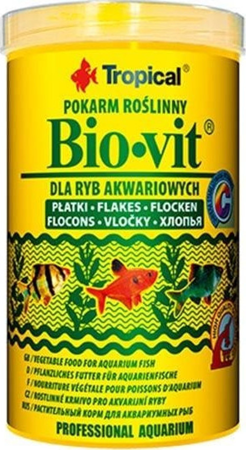 Bio-Vit Bitkisel İçerikli Pul Balık Yemi 1000 Ml 200 Gr