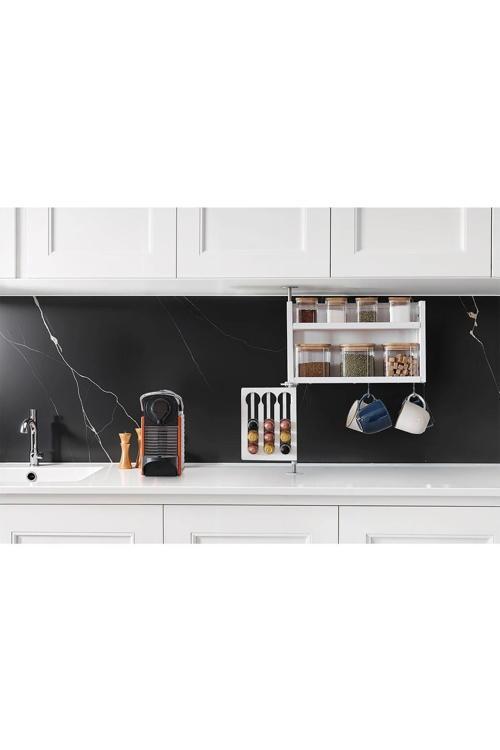 Baharat, Kapsul Nespresso, Bardak ve Mutfak Aksesuarları Düzenleyici Organizer Şık Ayna Kahve köşe