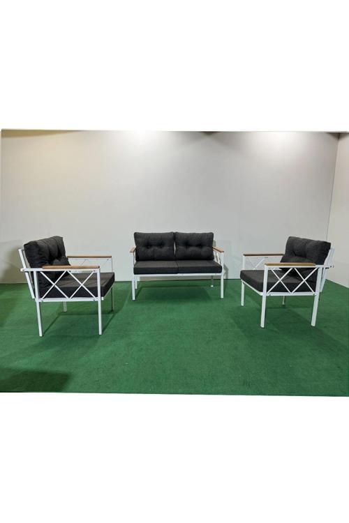 2+1+1 Beyaz profil Balkon-bahçe-kafe- Çay Seti-koltuk Takımı-oturma Grubu-ofis Koltuğu
