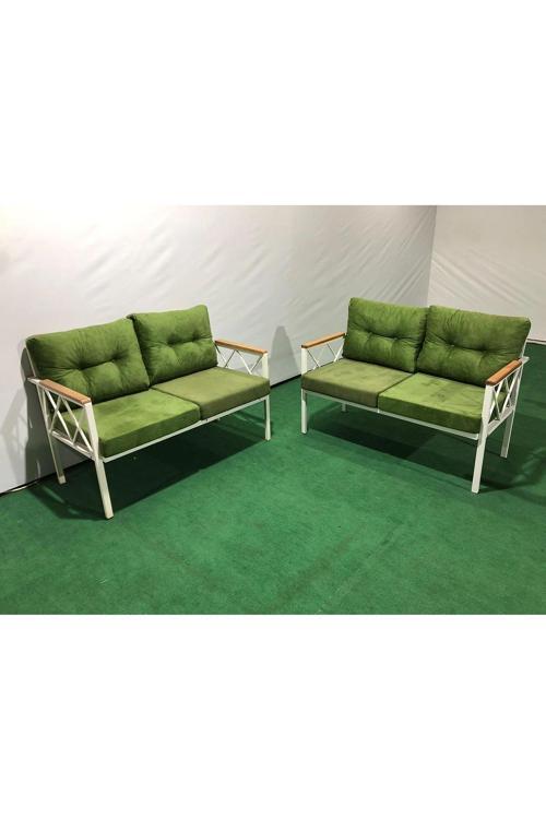 2+2Balkon-bahçe-kafe-çay Seti-koltuk Takımı-oturma Grubu-ofis Koltuğu 2+2 beyaz profil demir