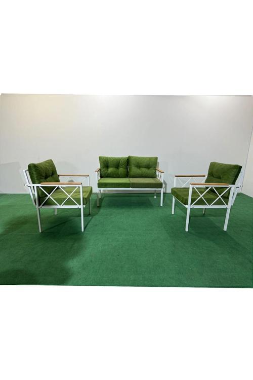 2+1+1 Beyaz profil Balkon-bahçe-kafe- Çay Seti-koltuk Takımı-oturma Grubu-ofis Koltuğu