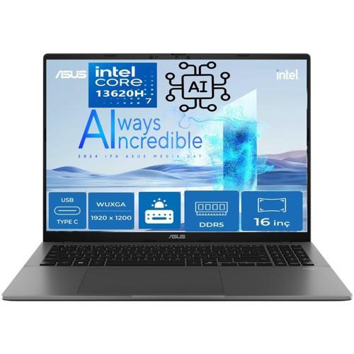 Vivobook S16 S3607VA Intel Core I7 13620H 40GB 1 Tb Freedos 16" 144Hz Wuxga Yapay Zeka Destekli Taşınabilir Bilgisayar R