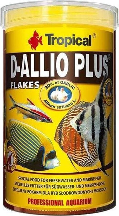 D-Allio Plus Flake Discus Balıklar için Sarımsaklı Pul Balık Yemi 100 Ml 20 Gr
