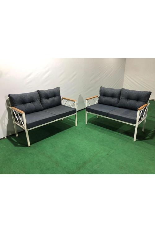 2+2Balkon-bahçe-kafe-çay Seti-koltuk Takımı-oturma Grubu-ofis Koltuğu 2+2 beyaz profil demir