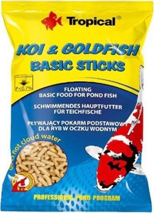 Koi Goldfish Basic Sticks Havuz Balıkları için Yüzücü Temel Balık Yemi 100 Ml 90 Gr