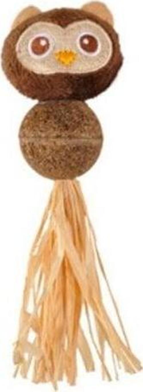 Panken Tüylü Baykuş Kedi Oyuncağı Kahverengi