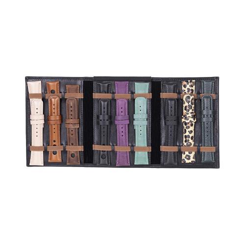 Hakiki Deri, El Yapımı, Saat Kordonu Taşıma Çantası, Kömür Siyah