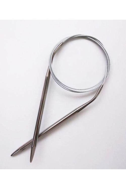 Sultan / Yabalı Çelik Telli Misinalı 60 Cm No:6.00 Mm Örgü Şişi