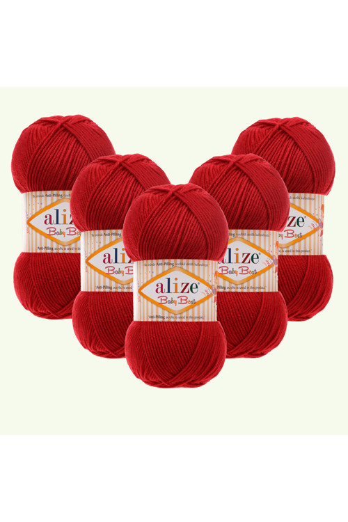 Baby Best 5 Adet Bebe İpi %10 Bambu Antipiling 106 Koyu Kırmızı
