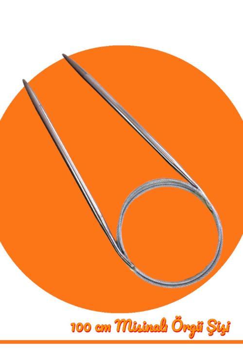 Sultan / Yabalı Çelik Telli Misinalı 100 Cm Örgü Şişi