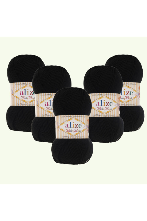 Baby Best 5 Adet Bebe İpi %10 Bambu Antipiling 60 Siyah