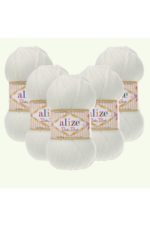 Baby Best 5 Adet Bebe İpi %10 Bambu Antipiling 450 İnci Beyazı