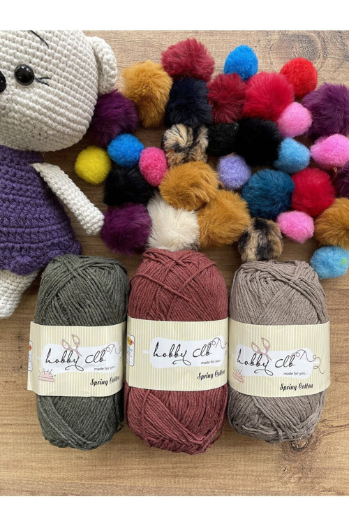 3lü Pamuk Punch Ve Amigurumi Ipi Seti