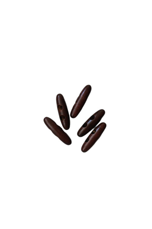 Ahşap Çoban Düğme 4 Cm 5'li Set Kahverengi
