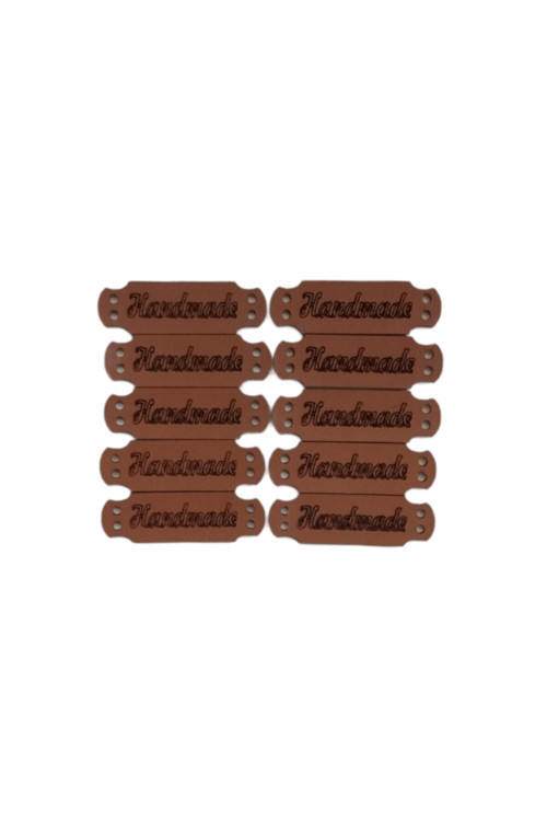 10'lu Suni Deri Klasik Etiket 1 X 3.5 Cm