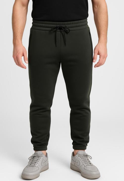 Erkek Haki Eşofman Altı 3 İplik Şardonlu-P2118