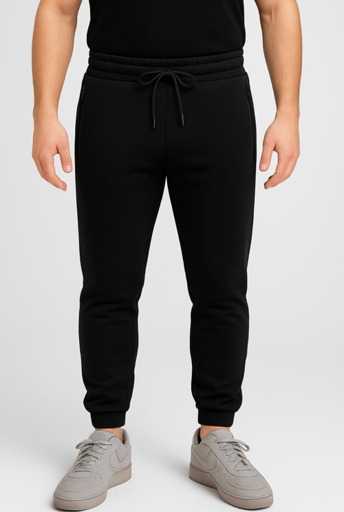 Erkek Siyah Eşofman Altı 3 İplik Şardonlu-P2118