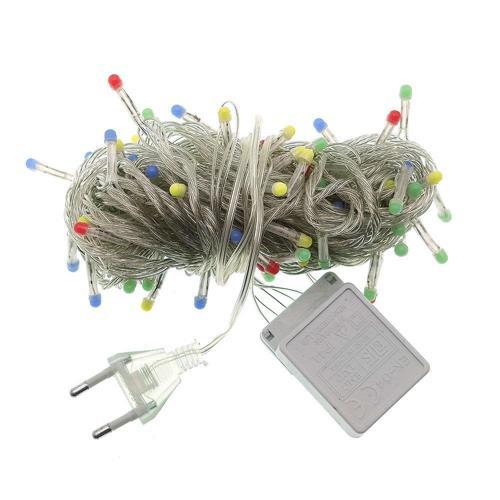 10 M 100 Led Damla Uçlu Led Işık Kırmızı Işık Şeffaf Kablo