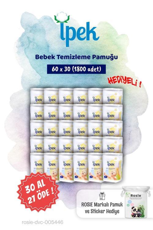 60'lı 30 AL 27 ÖDE Bebek Temizleme Pamuğu ve Rosie Pamuk hediye