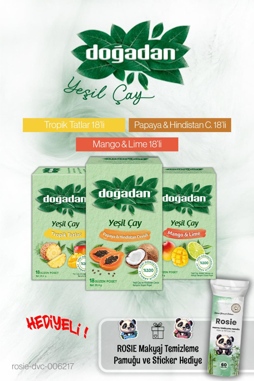 18'li Poşet Çaylar Papaya, Mango ve Tropik ve Rosie Pamuk