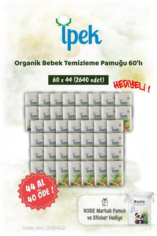 60'lı Organik Bebek Temizleme Pamuğu 44 AL 40 ÖDE ve Rosie Pamuk hediye