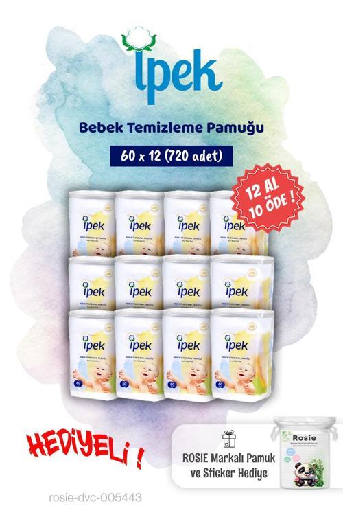 12 AL 10 ÖDE İpek 60'lı Bebek Temizleme Pamuğu ve Rosie Pamuk hediye
