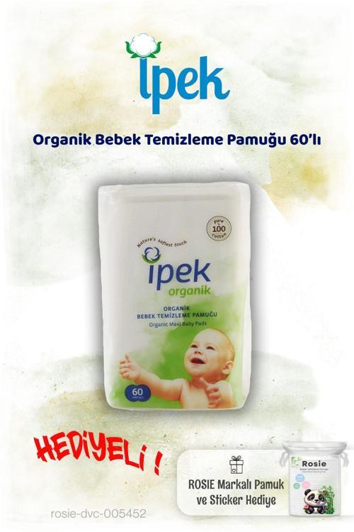 Organik Bebek Temizleme Pamuğu 60'lı ve Rosie Pamuk hediye