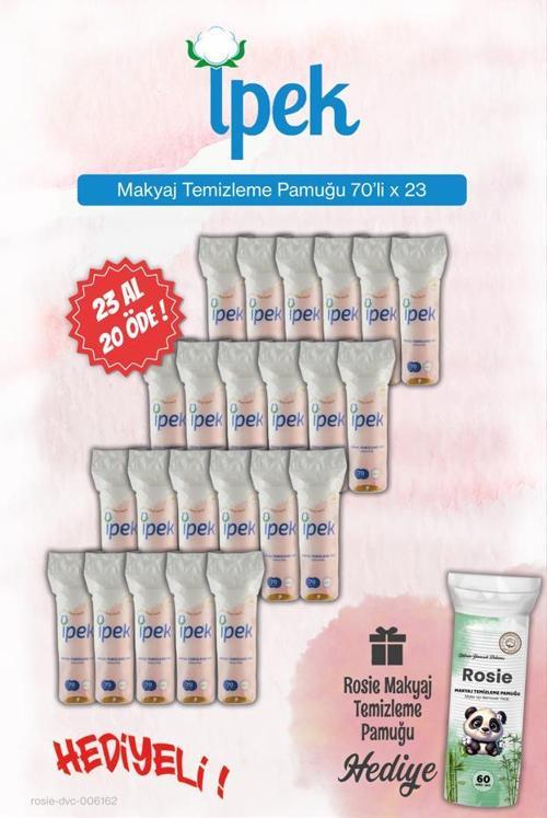 23 AL 20 ÖDE İpek Makyaj Temizleme 70'li ve Rosie Pamuk Hediye
