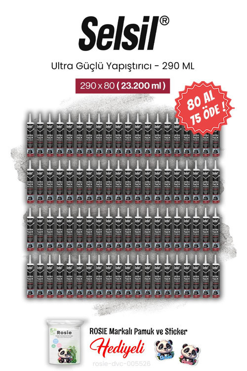 290 ml 80 AL 75 ÖDE Ultra Güçlü Yapıştırıcı ve rosie pamuk