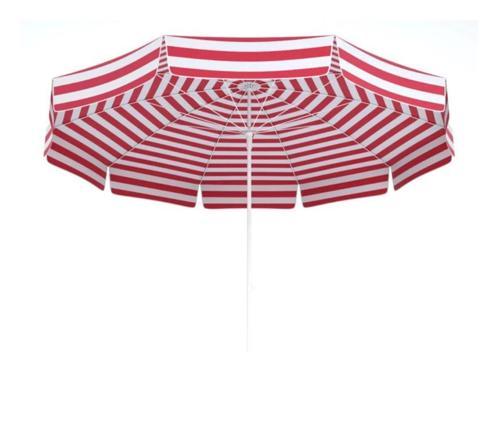 Plaj Şemsiyesi Kırmızı Beyaz Renkli 8 Telli 180 CM Çap Eğim Verilebilir