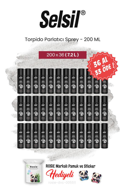 200 ml, 36 AL 33 ÖDE Torpido Parlatıcı Sprey ve rosie pamuk